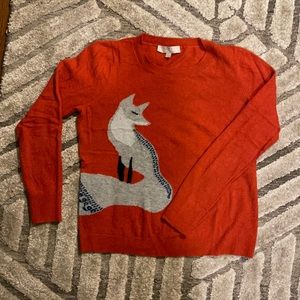 Loft intarsia sweater with fox